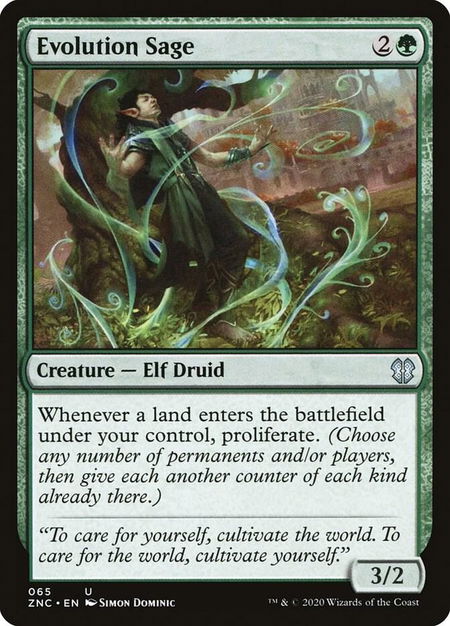 Evolution Sage - Commander: Zendikar Rising Magic: The Gathering trading card