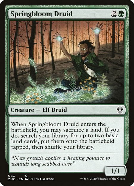 Springbloom Druid - Commander: Zendikar Rising Magic: The Gathering trading card