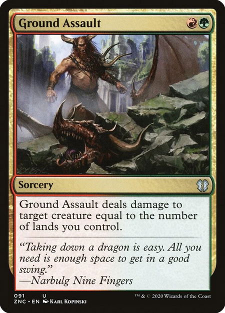 Ground Assault trading card from Commander: Zendikar Rising Ground Assault - Commander: Zendikar Rising Magic: The Gathering trading card