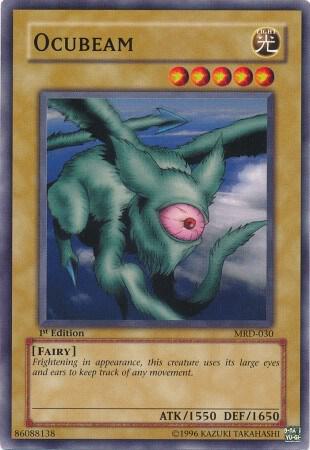 Ocubeam trading card from Metal Raiders Ocubeam - Metal Raiders YuGiOh trading card