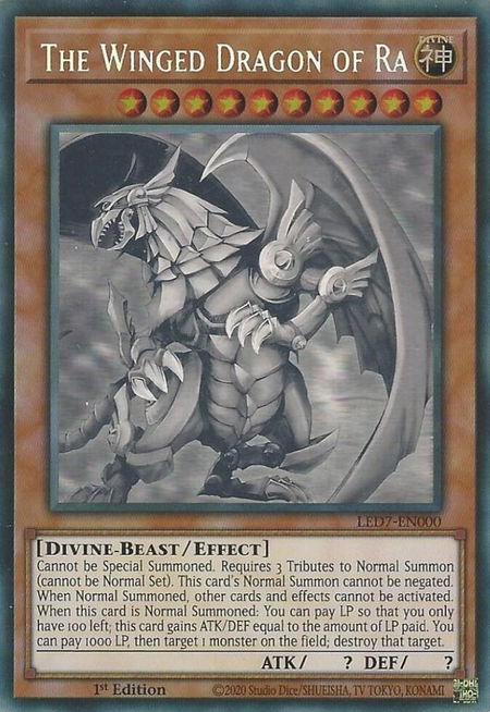 The Winged Dragon of Ra (Ghost Rare) - Legendary Duelists: Rage of Ra YuGiOh trading card