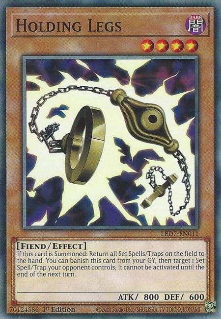 Holding Legs - Legendary Duelists: Rage of Ra YuGiOh trading card