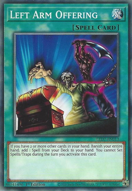 Left Arm Offering - Legendary Duelists: Rage of Ra YuGiOh trading card