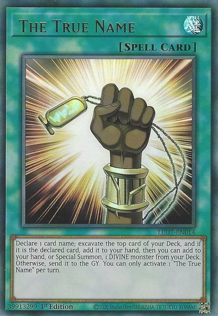 The True Name - Legendary Duelists: Rage of Ra YuGiOh trading card