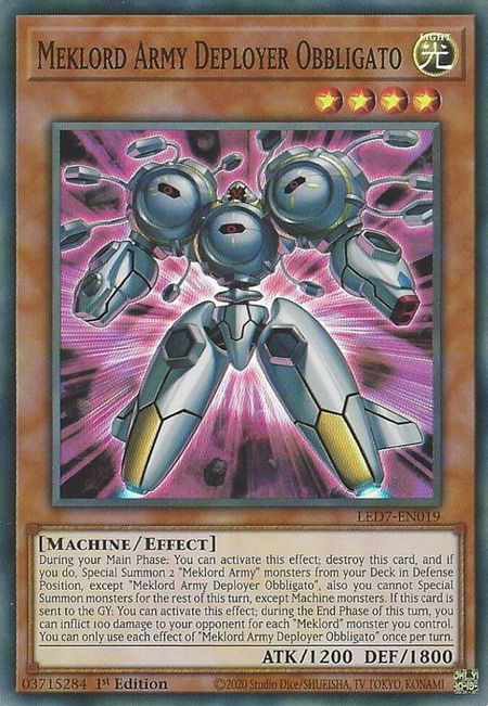 Meklord Army Deployer Obbligato - Legendary Duelists: Rage of Ra YuGiOh trading card