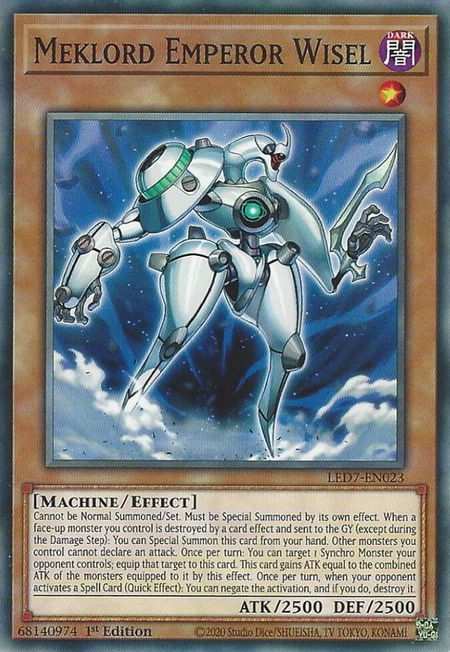Meklord Emperor Wisel trading card from Legendary Duelists: Rage of Ra Meklord Emperor Wisel - Legendary Duelists: Rage of Ra YuGiOh trading card