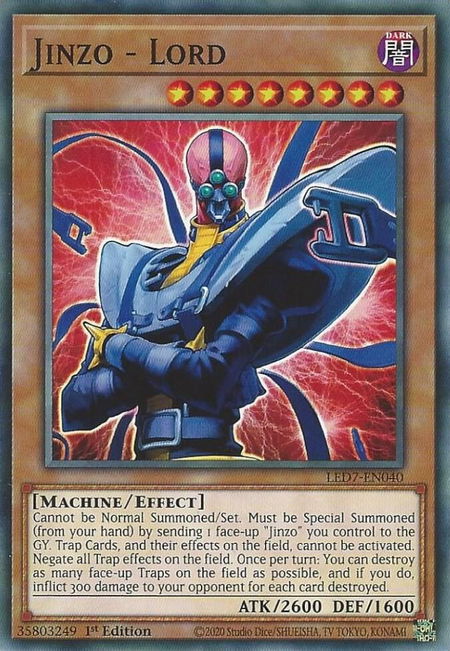 Jinzo - Lord - Legendary Duelists: Rage of Ra YuGiOh trading card