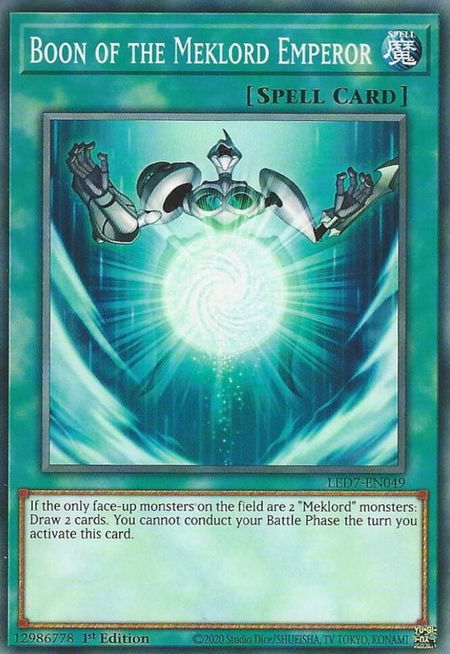 Boon of the Meklord Emperor - Legendary Duelists: Rage of Ra YuGiOh trading card