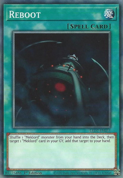 Reboot trading card from Legendary Duelists: Rage of Ra Reboot - Legendary Duelists: Rage of Ra YuGiOh trading card