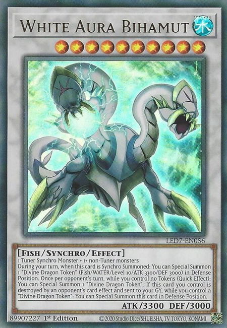 White Aura Bihamut - Legendary Duelists: Rage of Ra YuGiOh trading card