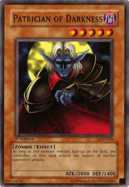 Patrician of Darkness - Legacy of Darkness YuGiOh trading card