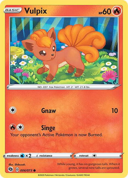 Vulpix trading card from Champion's Path Vulpix - Champion's Path Pokémon trading card