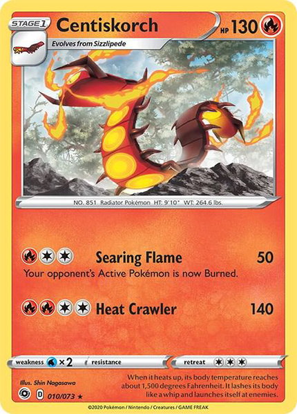 Centiskorch trading card from Champion's Path Centiskorch - Champion's Path Pokémon trading card