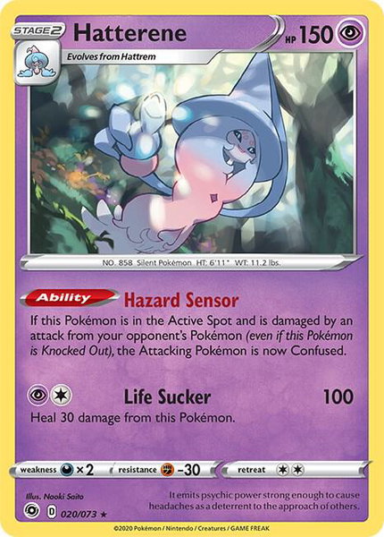 Hatterene trading card from Champion's Path Hatterene - Champion's Path Pokémon trading card