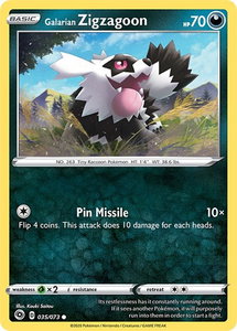 Galarian Zigzagoon - Champion's Path (CHP) #35/73 - Common Pokémon Trading Card