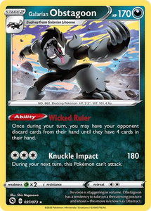 Galarian Obstagoon - Champion's Path (CHP) #37/73 - Holo Rare Pokémon Trading Card