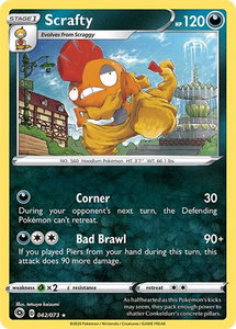 Scrafty - Champion's Path (CHP) #42/73 - Holo Rare Pokémon Trading Card