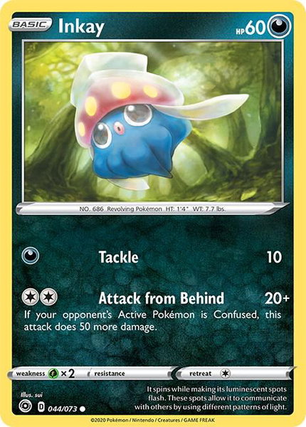 Inkay trading card from Champion's Path Inkay - Champion's Path Pokémon trading card