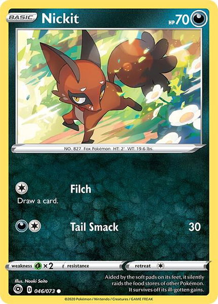 Nickit trading card from Champion's Path Nickit - Champion's Path Pokémon trading card