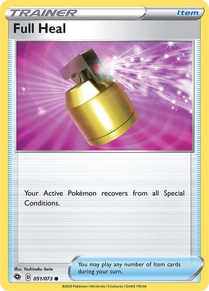Full Heal trading card from Champion's Path Full Heal - Champion's Path Pokémon trading card