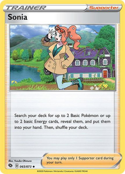 Sonia trading card from Champion's Path Sonia - Champion's Path Pokémon trading card