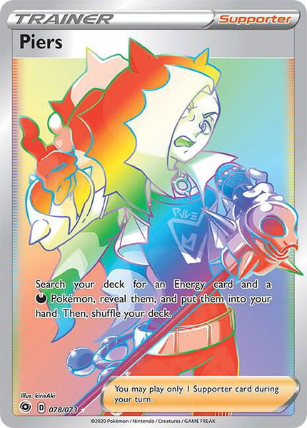 Piers (Secret) trading card from Champion's Path Piers (Secret) - Champion's Path Pokémon trading card