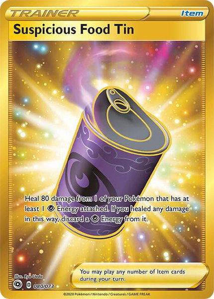 Suspicious Food Tin (Secret) trading card from Champion's Path Suspicious Food Tin (Secret) - Champion's Path Pokémon trading card