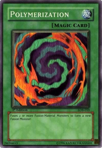 Polymerization trading card from The Legend of Blue Eyes White Dragon Polymerization - The Legend of Blue Eyes White Dragon YuGiOh trading card