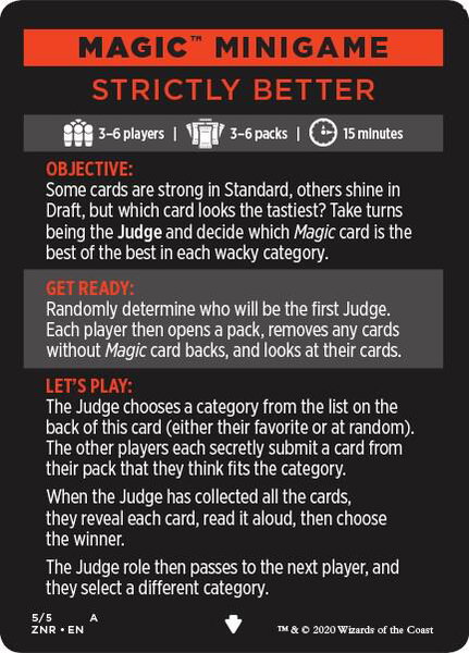 Magic Minigame: Strictly Better trading card from Zendikar Rising Magic Minigame: Strictly Better - Zendikar Rising Magic: The Gathering trading card