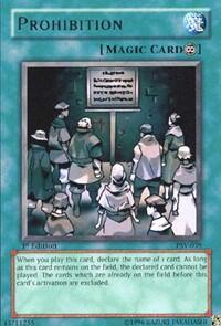 Prohibition - Pharaoh's Servant (PSV) #PSV-039 - Rare YuGiOh Trading Card