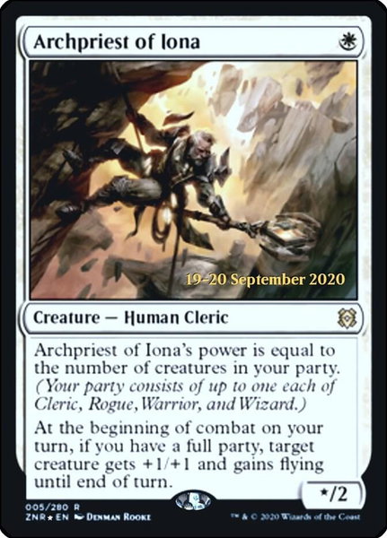 Archpriest of Iona trading card from Prerelease Cards Archpriest of Iona - Prerelease Cards Magic: The Gathering trading card