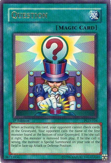 Question trading card from Pharaonic Guardian Question - Pharaonic Guardian YuGiOh trading card