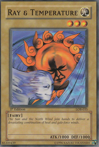 Ray & Temperature trading card from The Legend of Blue Eyes White Dragon Ray & Temperature - The Legend of Blue Eyes White Dragon YuGiOh trading card