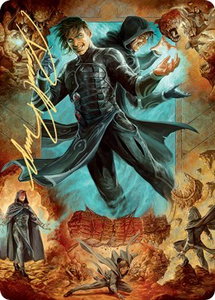 Jace, Mirror Mage Art Card (2/81) (Gold-Stamped Signature) - Art Series: Zendikar Rising (ASZNR) #2 - Special Magic: The Gathering Trading Card