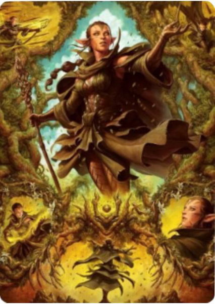 Nissa of Shadowed Boughs Art Card (6/81) - Art Series: Zendikar Rising Magic: The Gathering trading card