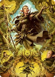 Nissa of Shadowed Boughs Art Card (6/81) (Gold-Stamped Signature) - Art Series: Zendikar Rising (ASZNR) #6 - Special Magic: The Gathering Trading Card