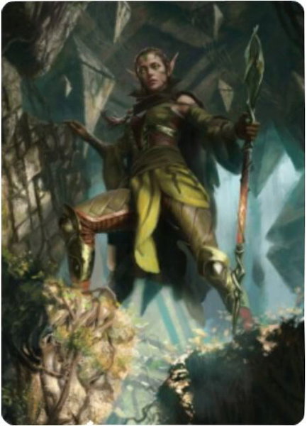 Nissa of Shadowed Boughs Art Card (5/81) - Art Series: Zendikar Rising Magic: The Gathering trading card