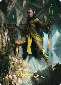 Nissa of Shadowed Boughs Art Card (5/81) (Gold-Stamped Signature) - Art Series: Zendikar Rising (ASZNR) #5 - Special Magic: The Gathering Trading Card