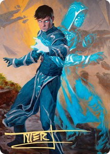 Jace, Mirror Mage Art Card (1/81) (Gold-Stamped Signature) - Art Series: Zendikar Rising (ASZNR) #1 - Special Magic: The Gathering Trading Card
