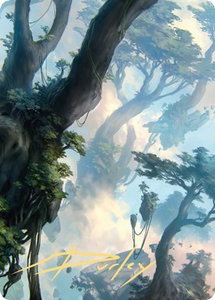 Forest Art Card (19/81) (Gold-Stamped Signature) - Art Series: Zendikar Rising (ASZNR) #19 - Special Magic: The Gathering Trading Card