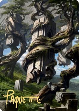 Forest Art Card (20/81) (Gold-Stamped Signature) - Art Series: Zendikar Rising Magic: The Gathering trading card
