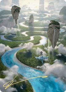 Clearwater Pathway Art Card (Gold-Stamped Signature) - Art Series: Zendikar Rising (ASZNR) #25 - Special Magic: The Gathering Trading Card