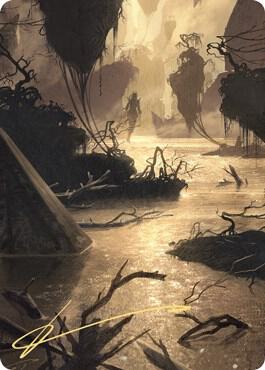 Murkwater Pathway Art Card (Gold-Stamped Signature) - Art Series: Zendikar Rising Magic: The Gathering trading card