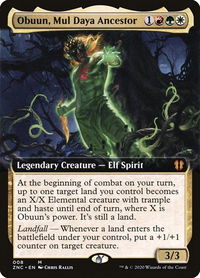 Obuun, Mul Daya Ancestor (Extended Art) - Commander: Zendikar Rising (ZNC) #8 - Mythic Magic: The Gathering Trading Card