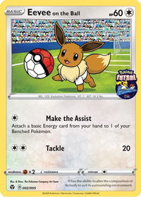 Eevee on the Ball - 002/005 (Pokemon Futsal) - Miscellaneous Cards & Products (MCAP) #002/005 - Promo Pokémon Trading Card