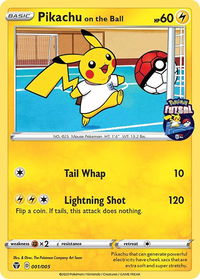 Pikachu on the Ball - 001/005 (Pokemon Futsal) - Miscellaneous Cards & Products (MCAP) #001/005 - Promo Pokémon Trading Card
