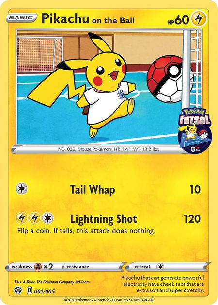 Pikachu on the Ball - 001/005 (Pokemon Futsal) - Miscellaneous Cards & Products Pokémon trading card