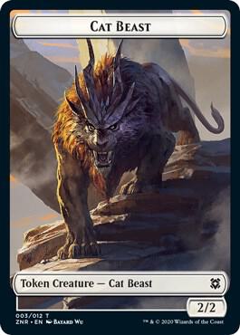 Cat Beast // Construct Double-Sided Token trading card from Zendikar Rising Cat Beast // Construct Double-Sided Token - Zendikar Rising Magic: The Gathering trading card