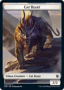 Cat Beast // Goblin Construct Double-Sided Token - Zendikar Rising (ZNR) #3 // 11 - Token Magic: The Gathering Trading Card