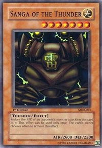 Sanga of the Thunder - Metal Raiders (MRD) #MRD-025 - Super Rare YuGiOh Trading Card